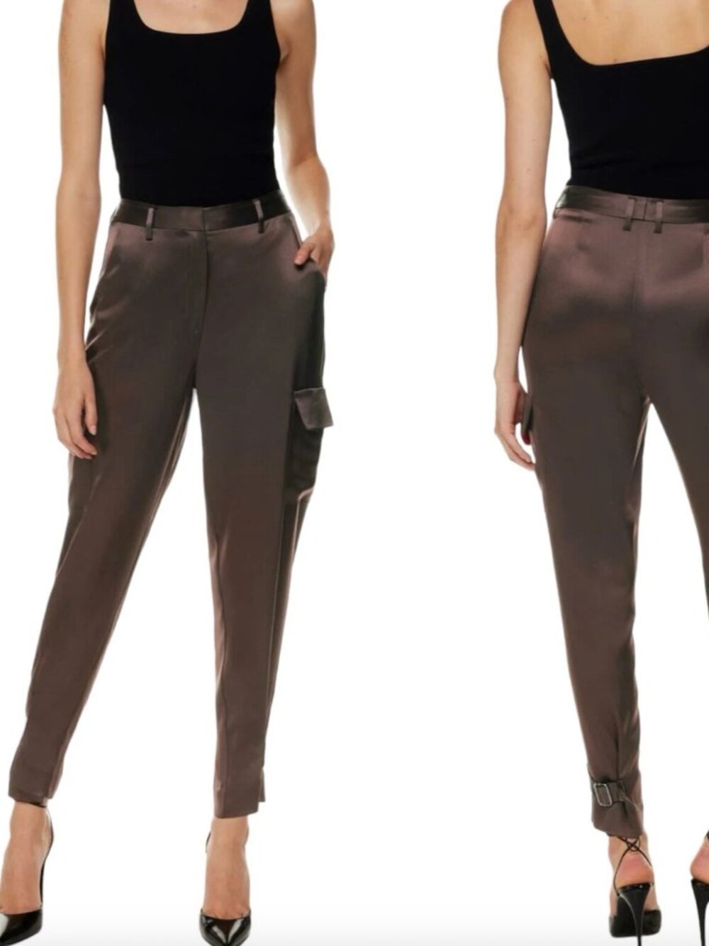 Aritzia Babaton Refined Satin Cargo Pant Size 2